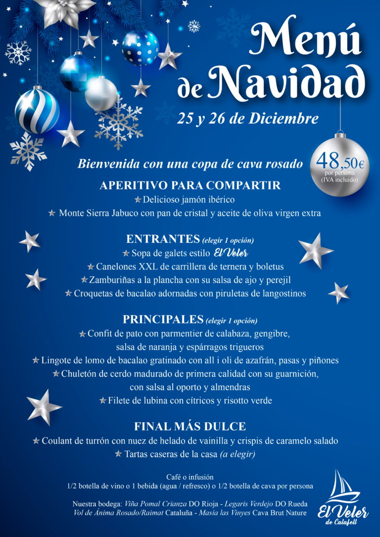 EL VELER Menu Navidad 2024